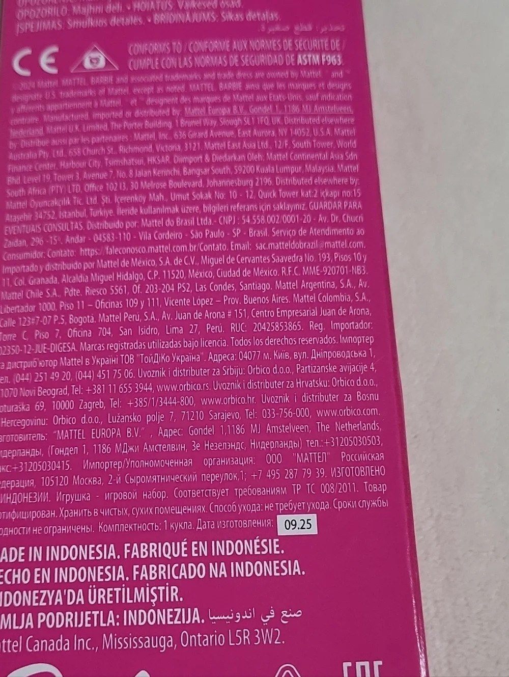 Mattel barbie pink